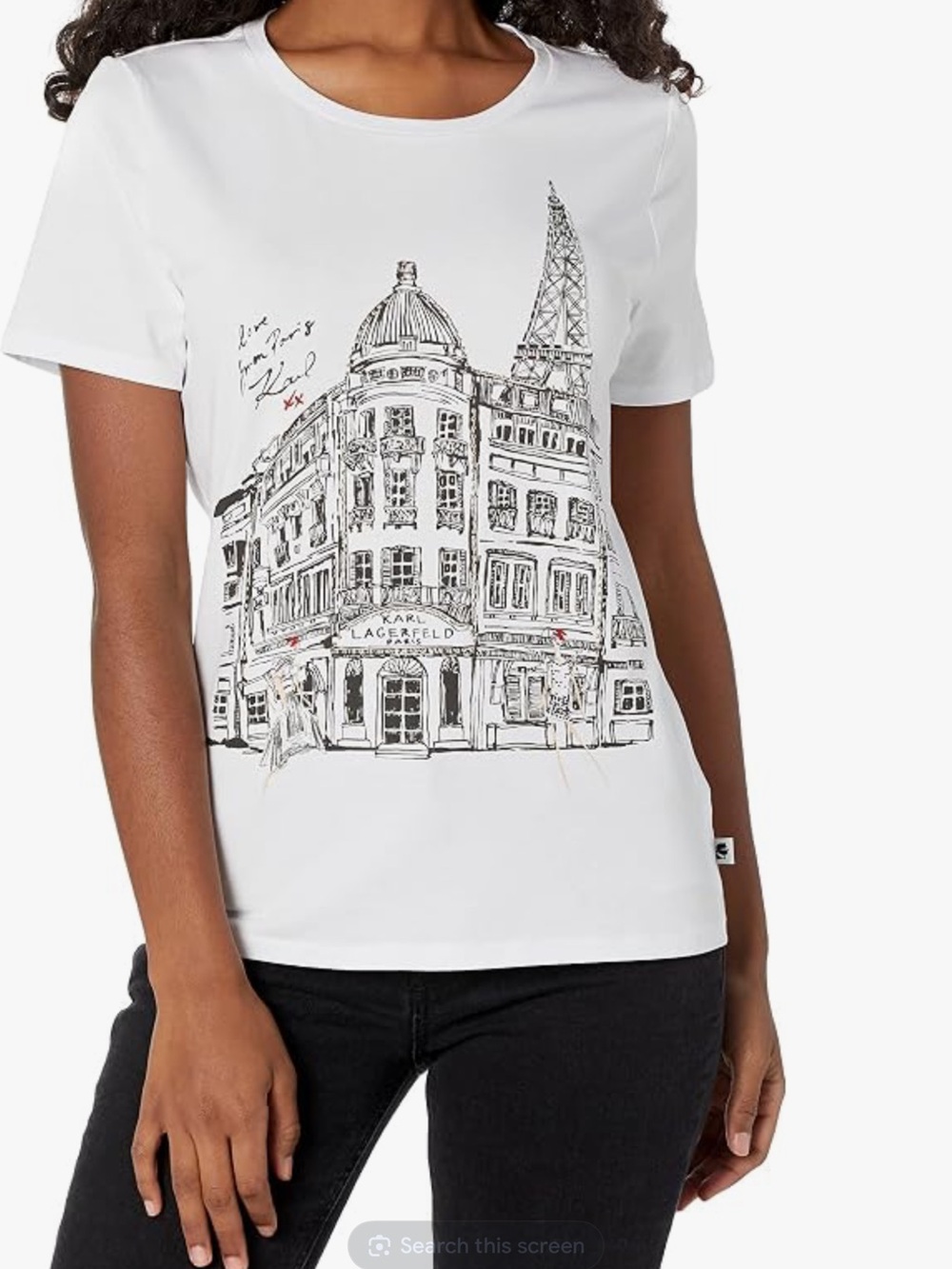 KARL LAGERFELD women T-Shirt Eiffel tower Paris France NWT